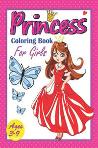 Princess Coloring Book for Girls Ages 3-9