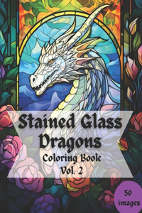 Stained Glass Dragons Coloring Book
