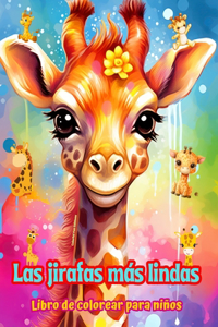 jirafas más lindas - Libro de colorear para niños - Escenas creativas de adorables y divertidas jirafas