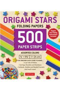 Origami Stars Papers 500 Paper Strips in Assorted Colors: 10 Colors - 500 Sheets - Easy Instructions for Origami Lucky Star