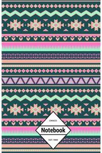 Gm&co: Notebook Journal Dot-Grid, Lined, Graph, 120 Pages 5.5x8.5 (Boho Aztec Hipster Pattern)
