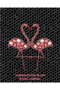 Flamingos Pink Black Mosaic Journal: 160 Page Lined Journal for Your Thoughts, Ideas, and Inspiration (8x10)