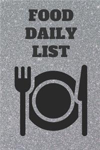 Food daily list: journal of food daily list