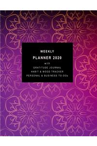 Weekly Planner 2020 with Gratitude Journal, Habit & Mood Tracker, Personal & Business TO-DOs