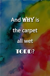 And WHY is the carpet all wet TODD? Notebook