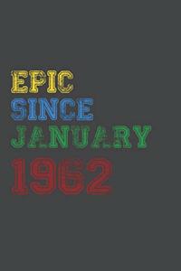 Gift Idea Epic Since 1962 Notebook Vintage Birthday Gift Idea