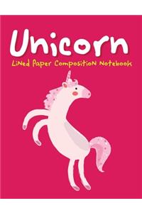 Unicorn Lined Paper Composition Notebook