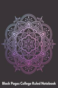 Black Pages College Ruled Notebook