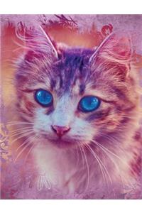 Vintage Paper Cute Cat Composition Notebook, Graph Paper