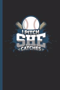 I Pitch She Catches: Notebook & Journal or Diary for Softball Enthusiasts & Athletes, Graph Paper (120 Pages, 6x9)