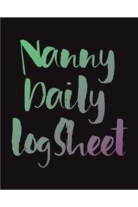 Nanny Daily Log Sheet