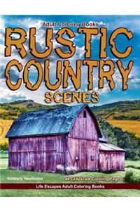 Adult Coloring Books Rustic Country Scenes