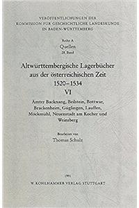 Altwurttembergische Lagerbucher Aus Der Osterreichischen Zeit 1520-1534