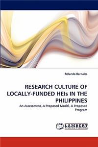 RESEARCH CULTURE OF LOCALLY-FUNDED HEIs IN THE PHILIPPINES
