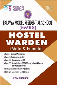 SURA`S Eklavya Model Residential School (EMRS) Hostel Warden(Male and Female) Exam Book Guide - English Medium 2023