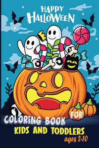 happy halloween coloring book for Kids and toddlers ages 2-10