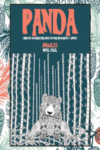 Libro de colorear para adultos para bolígrafos y lápices - Nivel fácil - Animales - Panda