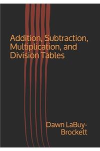 Addition, Subtraction, Multiplication, and Division Tables