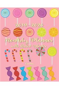 2019-2020 Monthly Planner with Ruled Blocks Candies