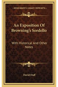 An Exposition of Browning's Sordello