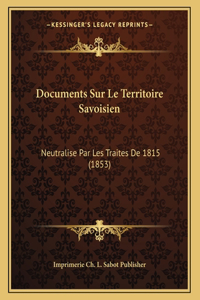 Documents Sur Le Territoire Savoisien