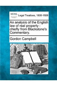 Analysis of the English Law of Real Property