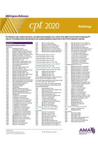CPT 2020 Express Reference Coding Card: Radiology