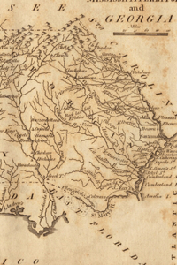 Mississippi and Georgia Vintage Map Field Journal Notebook, 50 pages/25 sheets, 4x6