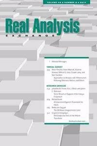 Real Analysis Exchange 42, No. 2