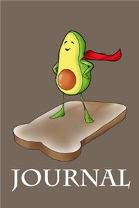 Journal: Funny Super Avocado is a 6"X9" blank line journal with a 100 page interior.