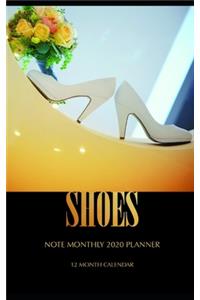 Shoes Note Monthly 2020 Planner 12 Month Calendar