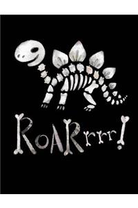 Dinosaur Bones Roar Notebook - 5x5 Quad Ruled