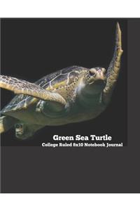 Green Sea Turtle College Ruled 8x10 Notebook Journal