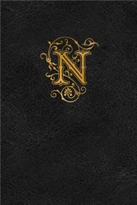 Old English Monogram Journal - Letter N