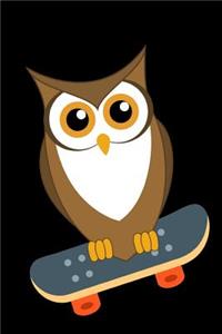 Owl Bird Skateboarding Notebook Journal 120 College Ruled Pages 6 X 9