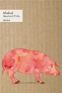 Notizbuch Schwein, Liniert, 130 Seiten