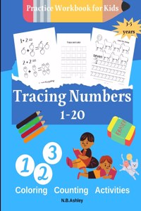 Tracing numbers 1-20, Practice Workbook for Kids