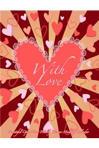 With Love- Beautiful Open Heart Academic Year Monthly Planner