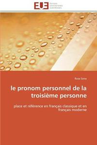 Le pronom personnel de la troisième personne