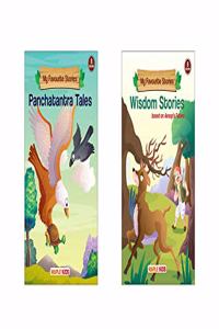 My Favourite Stories (Set of 2 Books with Colourful Pictures) Story Books for Kids - Panchatantra Tales, Wisdom Stories