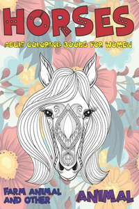 Adult Coloring Books for Women Farm Animal and other - Horses