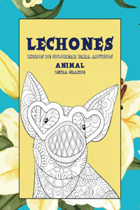 Libros de colorear para adultos - Letra grande - Animal - Lechones