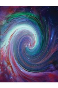Outer Space Composition Notebook Spiral Galaxy, Unruled Blank Sketch Paper