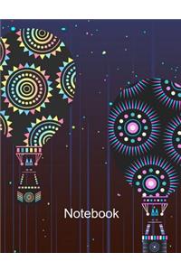 Notebook. Hot Air Balloons Cover Design. Composition Notebook. Wide Ruled. 8.5 x 11. 120 Pages.