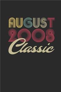 Classic August 2008: Small Lined Notebook - Happy Birthday Gift or Happy Anniversary Gift Idea