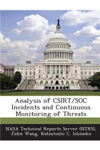 Analysis of Csirt/Soc Incidents and Continuous Monitoring of Threats