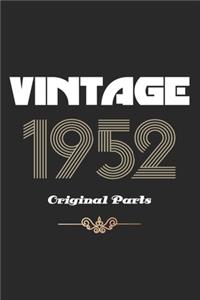 Retro Birthday - Vintage 1952 Notebook Original Parts Gift