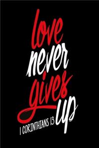 Love never gives up