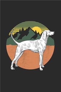 Hunting Dog With Mountains Retro