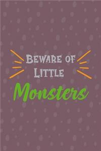 Beware Of Little Monster: Notebook Journal Composition Blank Lined Diary Notepad 120 Pages Paperback Purple Bubble Monster C